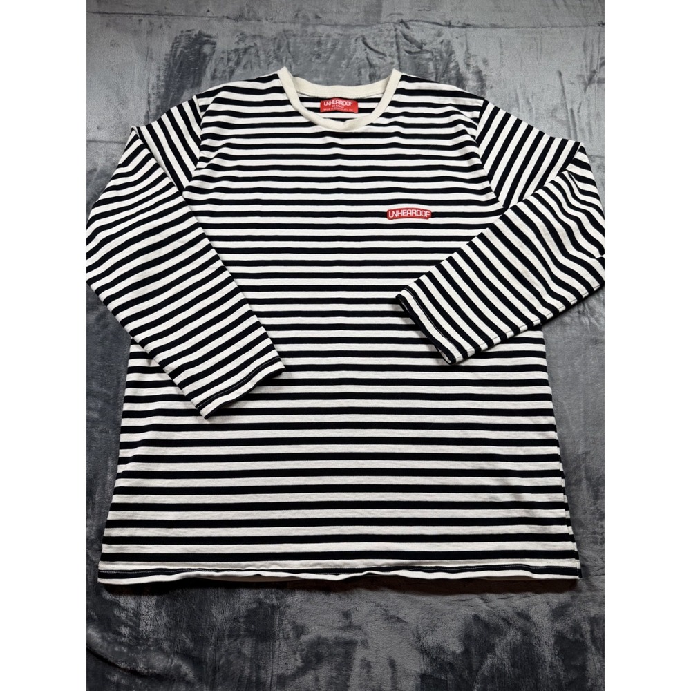 UNHEARDOF Shirt Mens XXL Black White Stripe Long Sleeve Made Cincinnati Streetwe